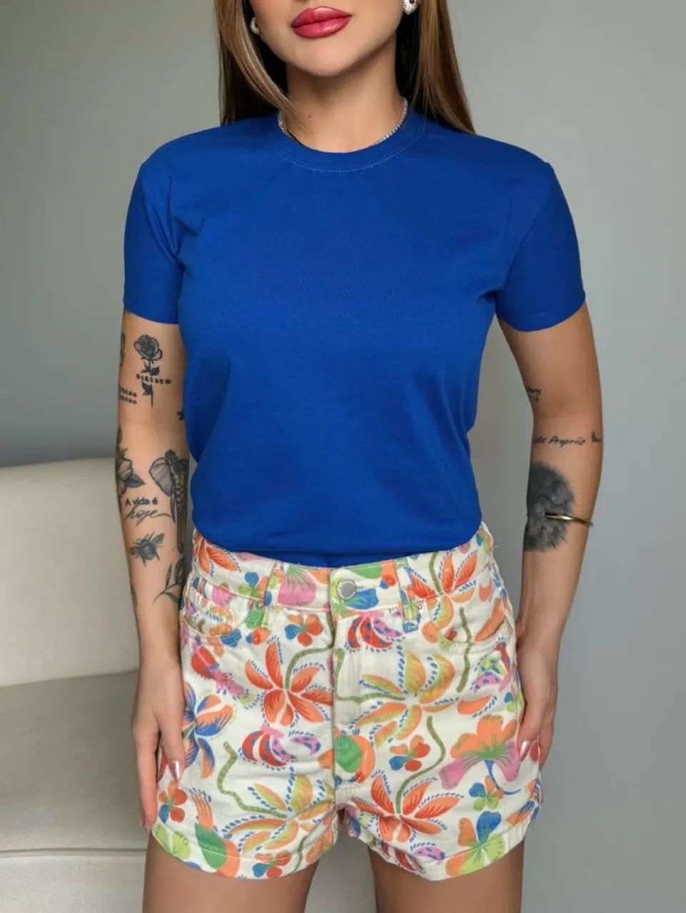 T Shirt Basic sem Estampa Feminina - Foto 5