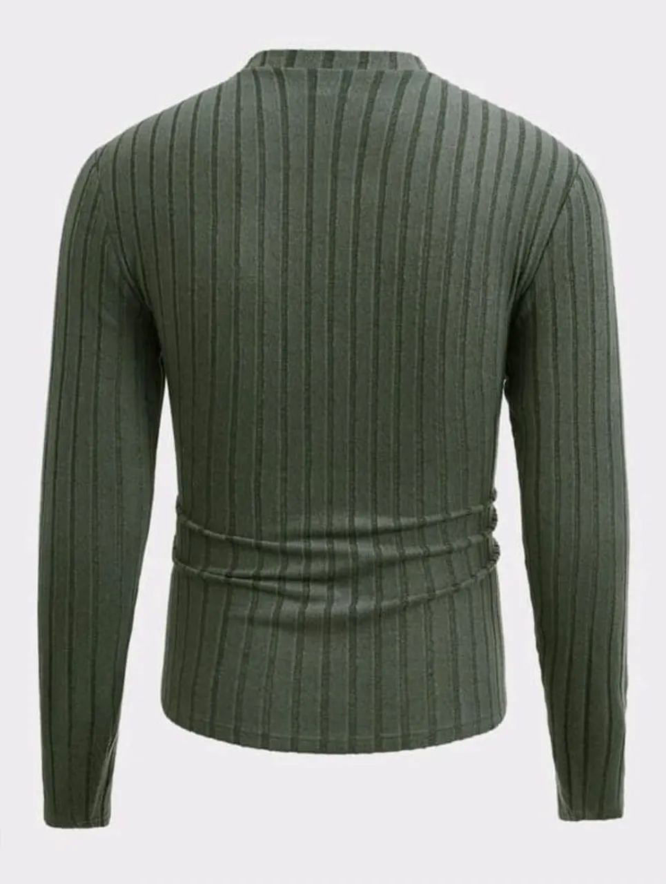 Camiseta com Nervuras Verde Militar Manfinity - Foto 3