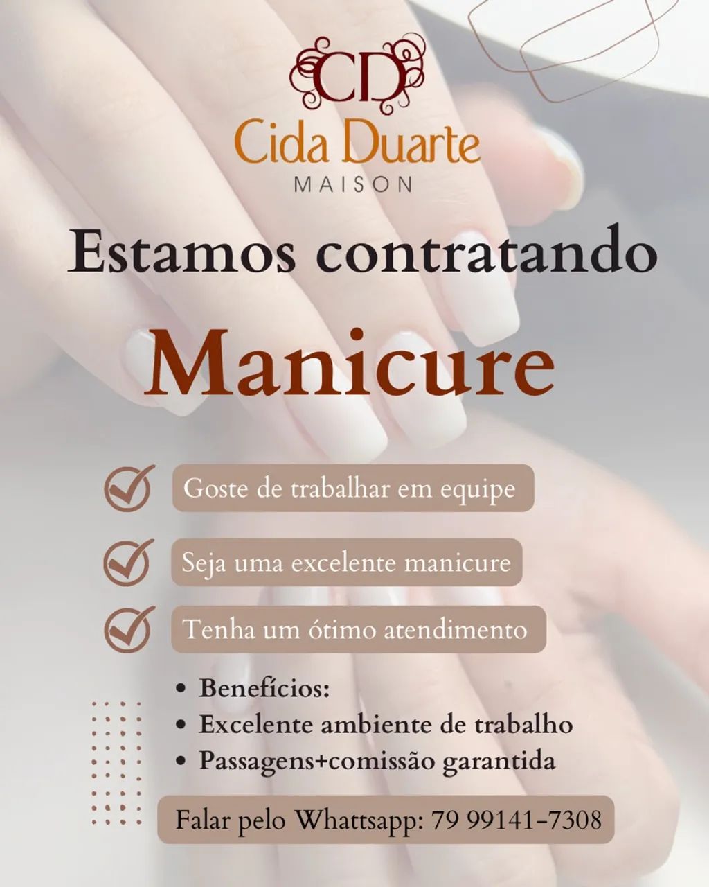 Contrata-se Manicure 