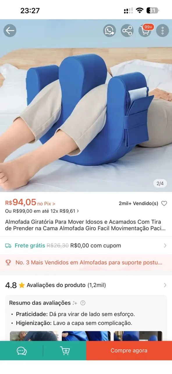 Almofada para pessoas acamadas  - Foto 2