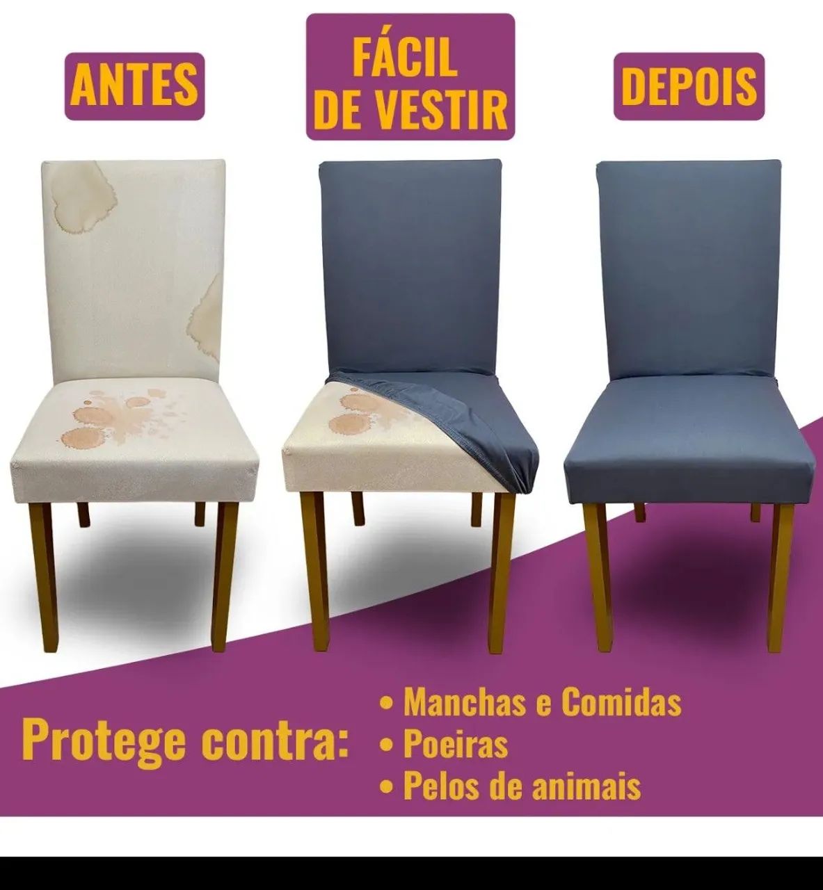 Jogo de capas para cadeiras estofadas - Foto 3