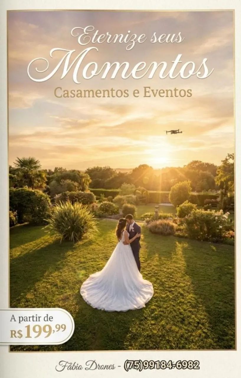 Imagens aéreas para casamentos e eventos 199.99 