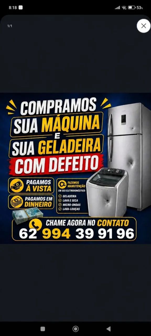 Compramos sua máquina lava e seca 