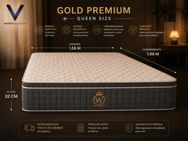 Colchão Magnético Gold Premium Queen com Vibromassagem - Foto 3