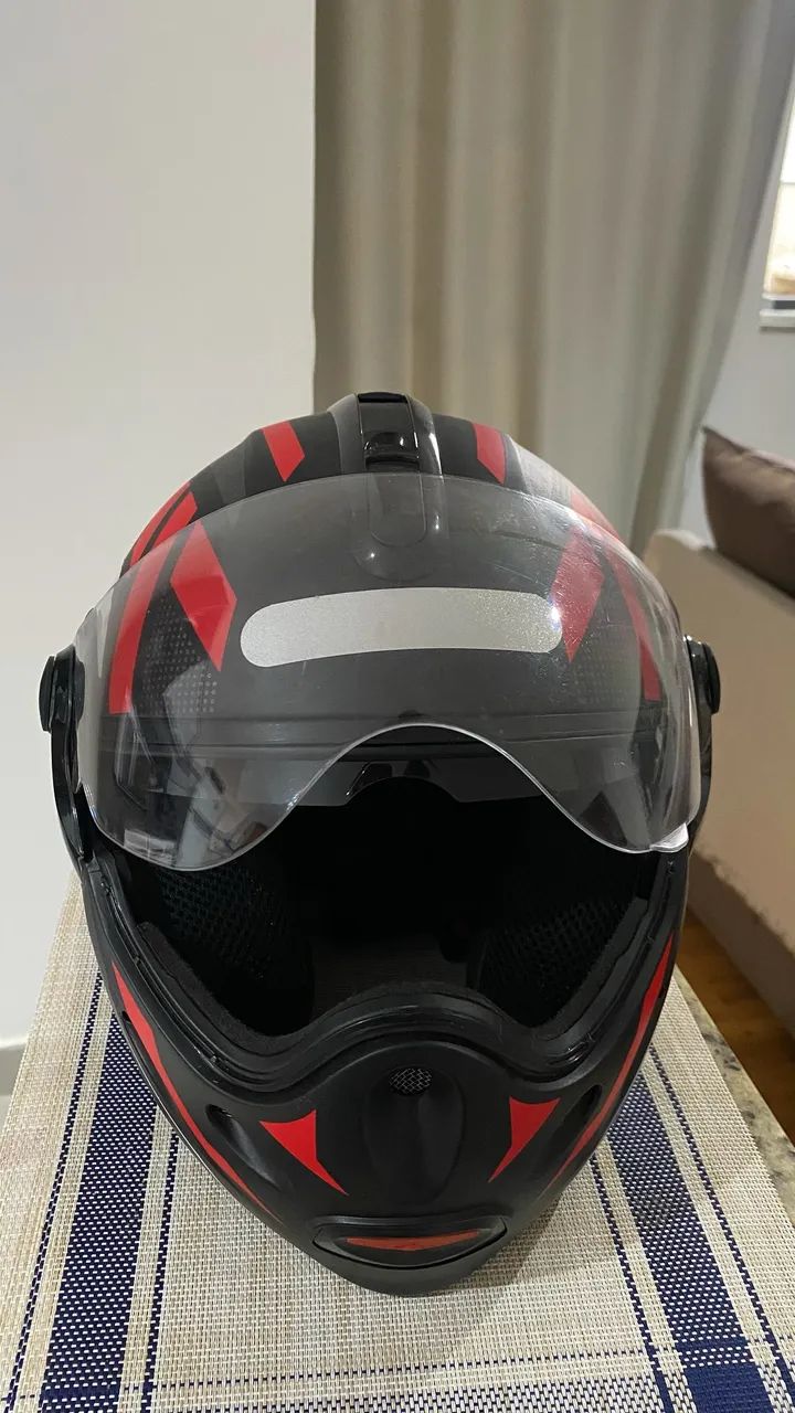 Capacete Etceter Captiva Preto e Vermelho Tam. 56 - Foto 4