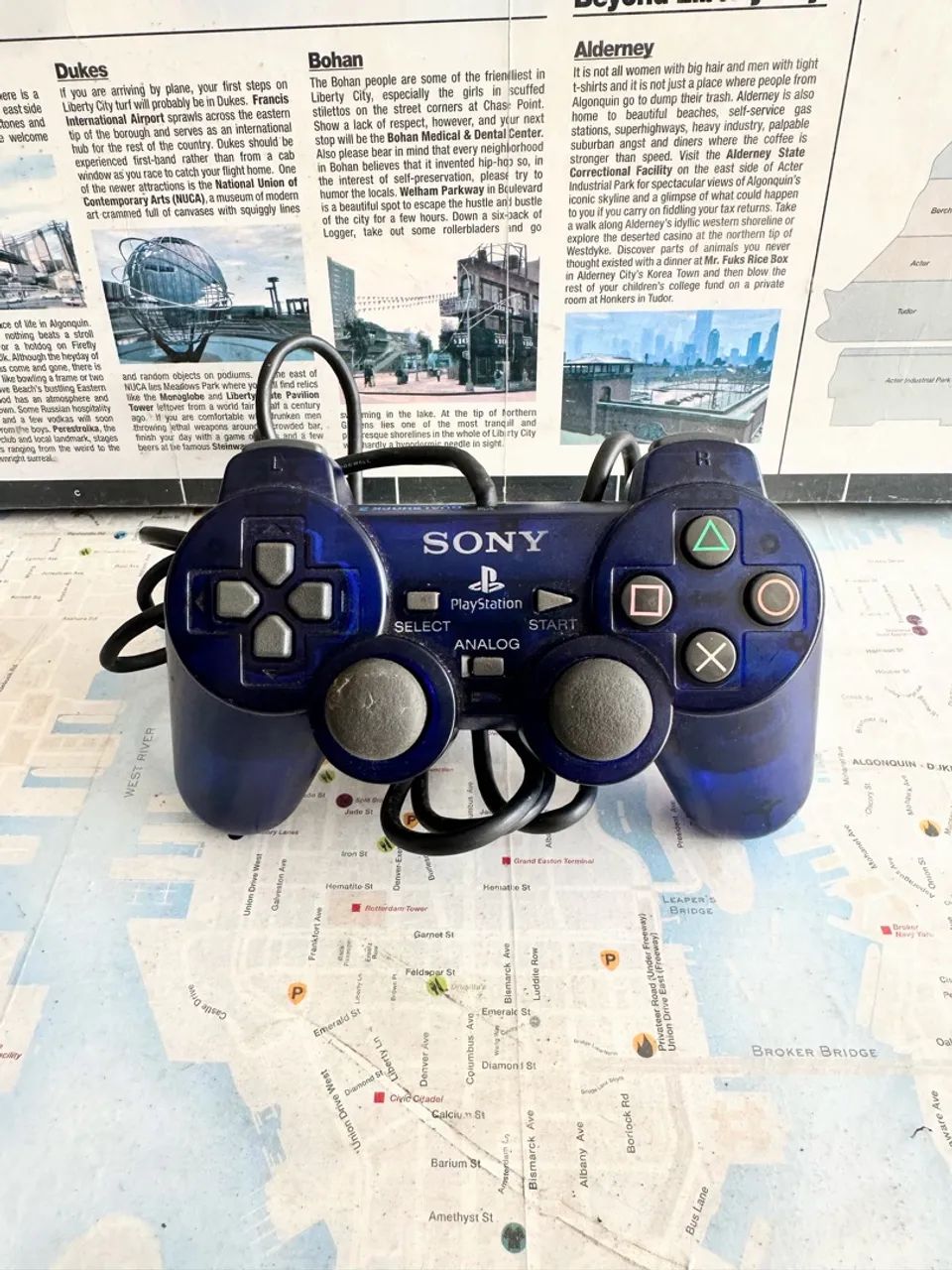 Controle PS2 Original - Ocean Blue