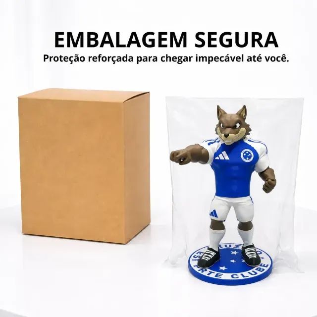 Mascote Raposa Cruzeiro Estatua Decorativa Torcedor Com Base - Foto 4