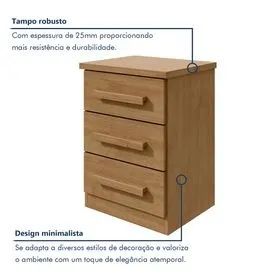 Mesa de Cabeceira Baião com 3 Gavetas - (Promoção)! - Foto 2