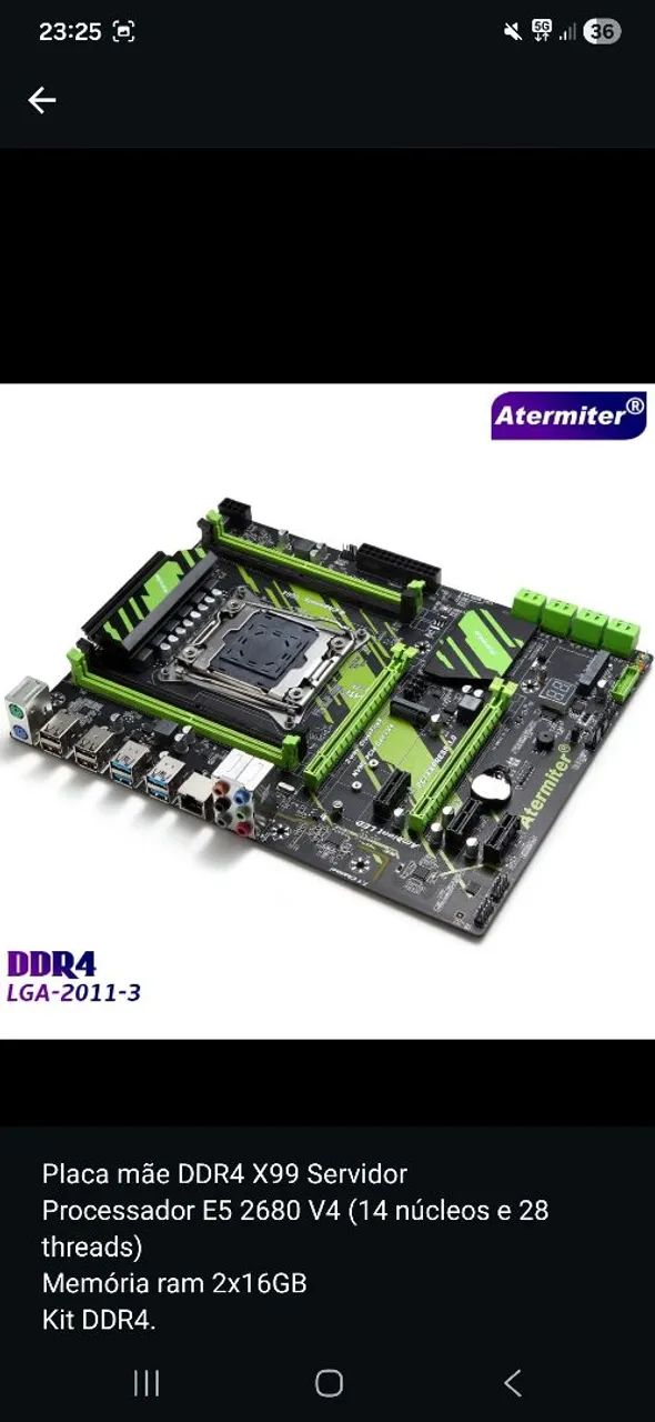 Kit Xeon X99 / E5 2680 / Memória ram 32GB 3200mhz - Foto 2