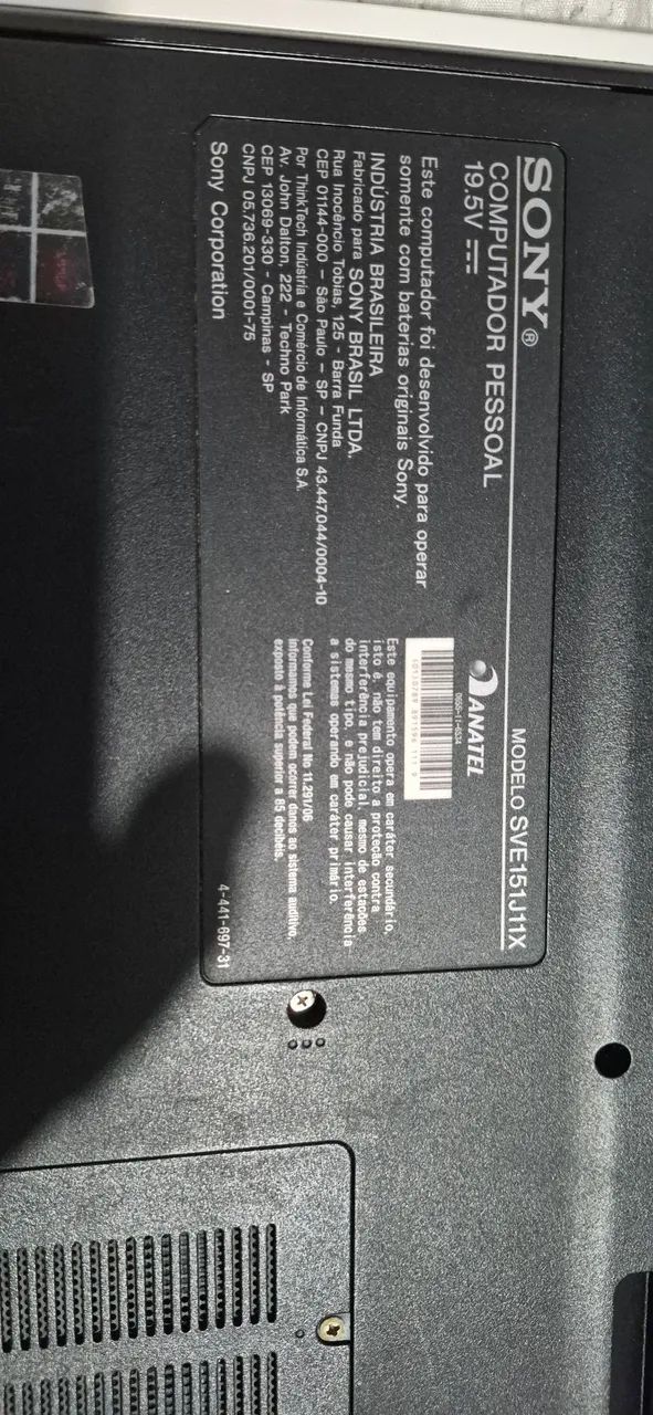 Notebook vaio sony modelo SVE151J11X - Foto 3