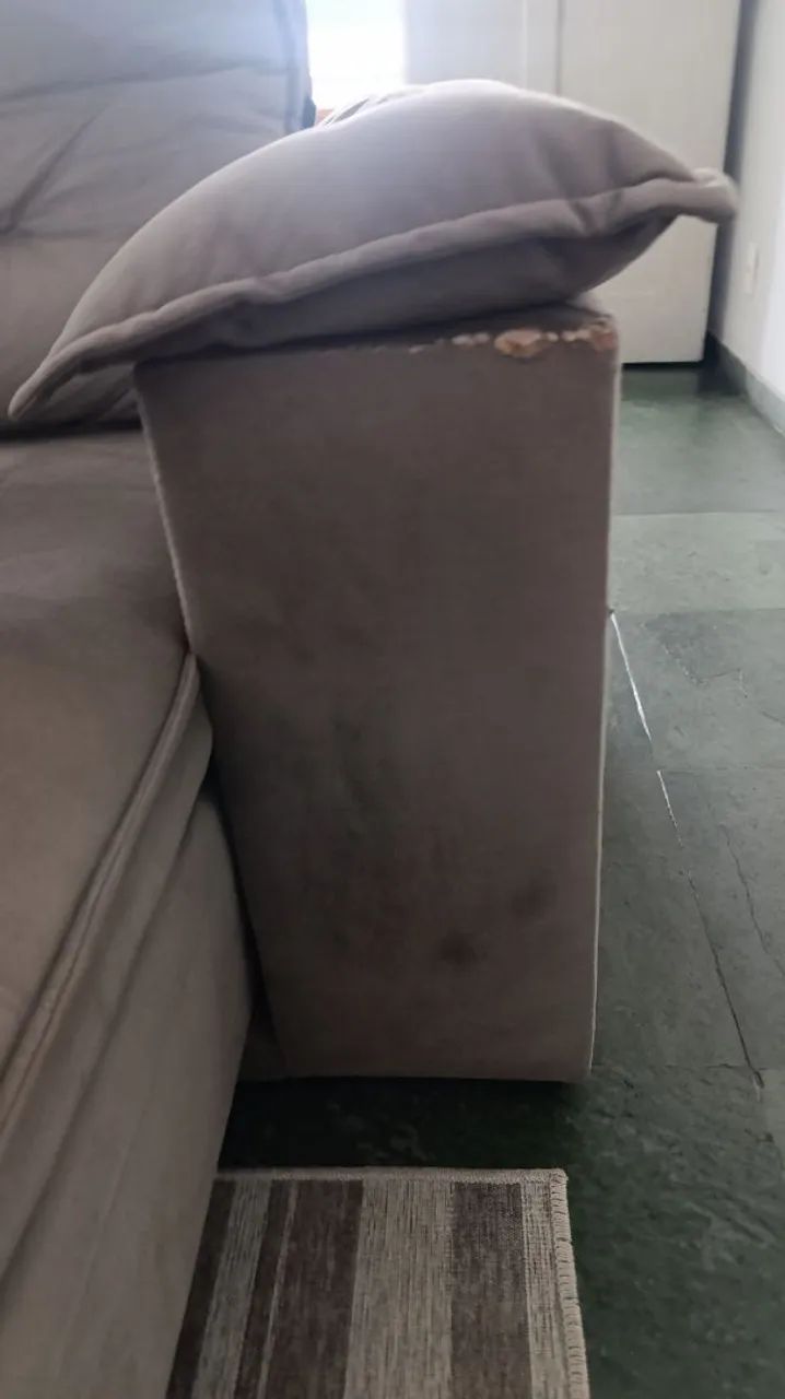 Sofá Confortável Retrátil e Reclinável em Tecido Veludo/Suede - Foto 3