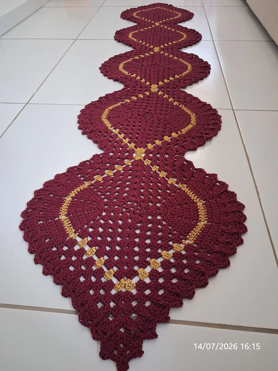 Trilho de Mesa Crochê 