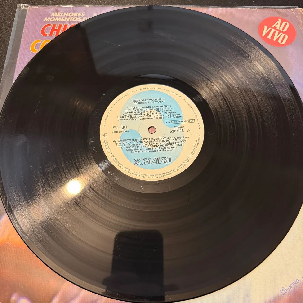 Vinil Chico e Caetano ao vivo 1986 - Foto 3