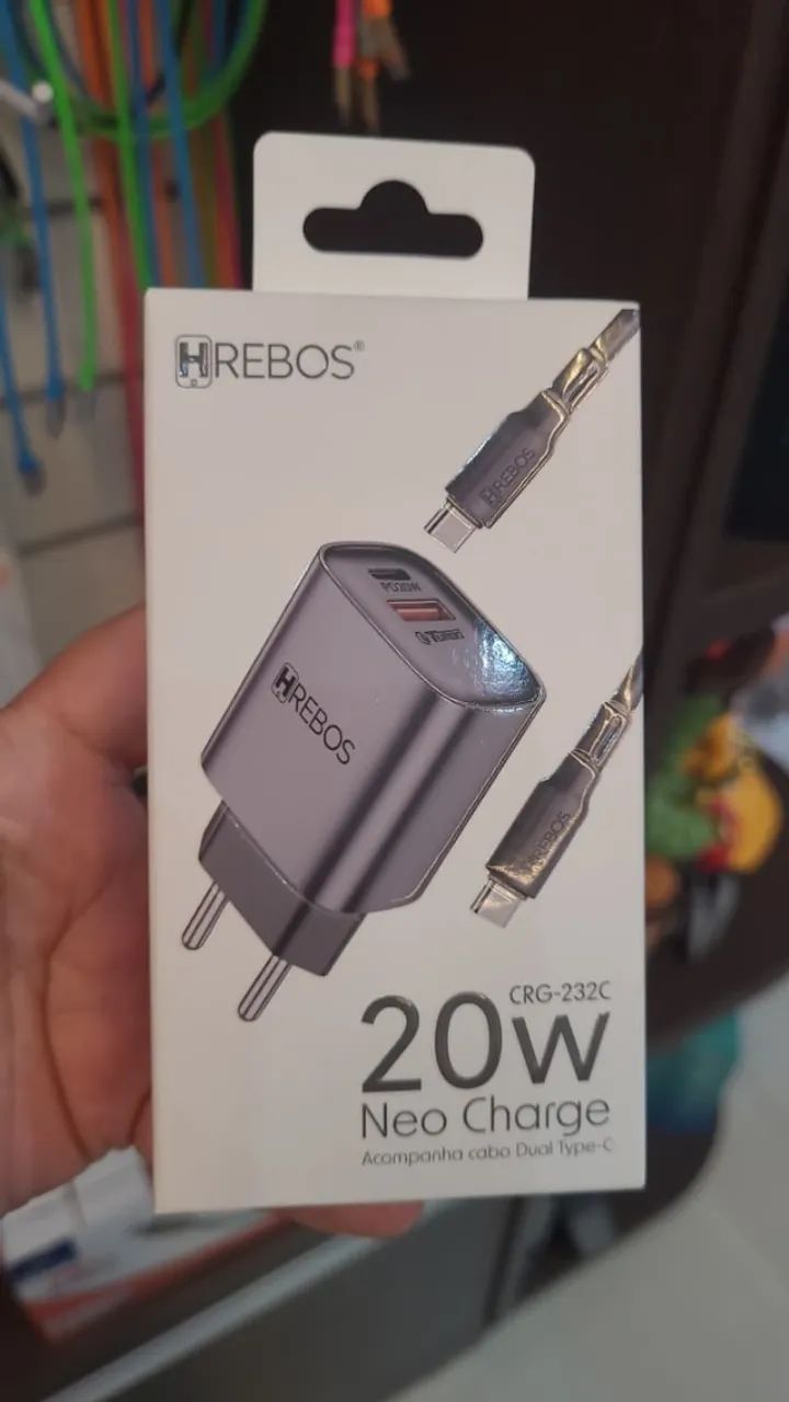 CARREGADOR COMPLETO TURBO 20W USB/TIPO C 