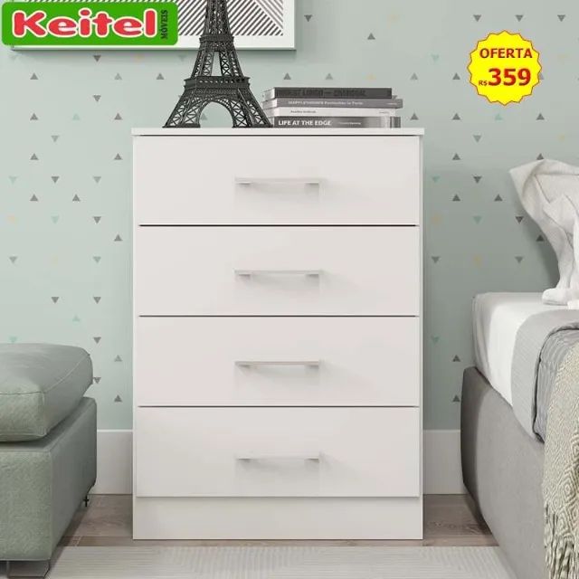 Cômoda Plus 4 Gavetas Branca