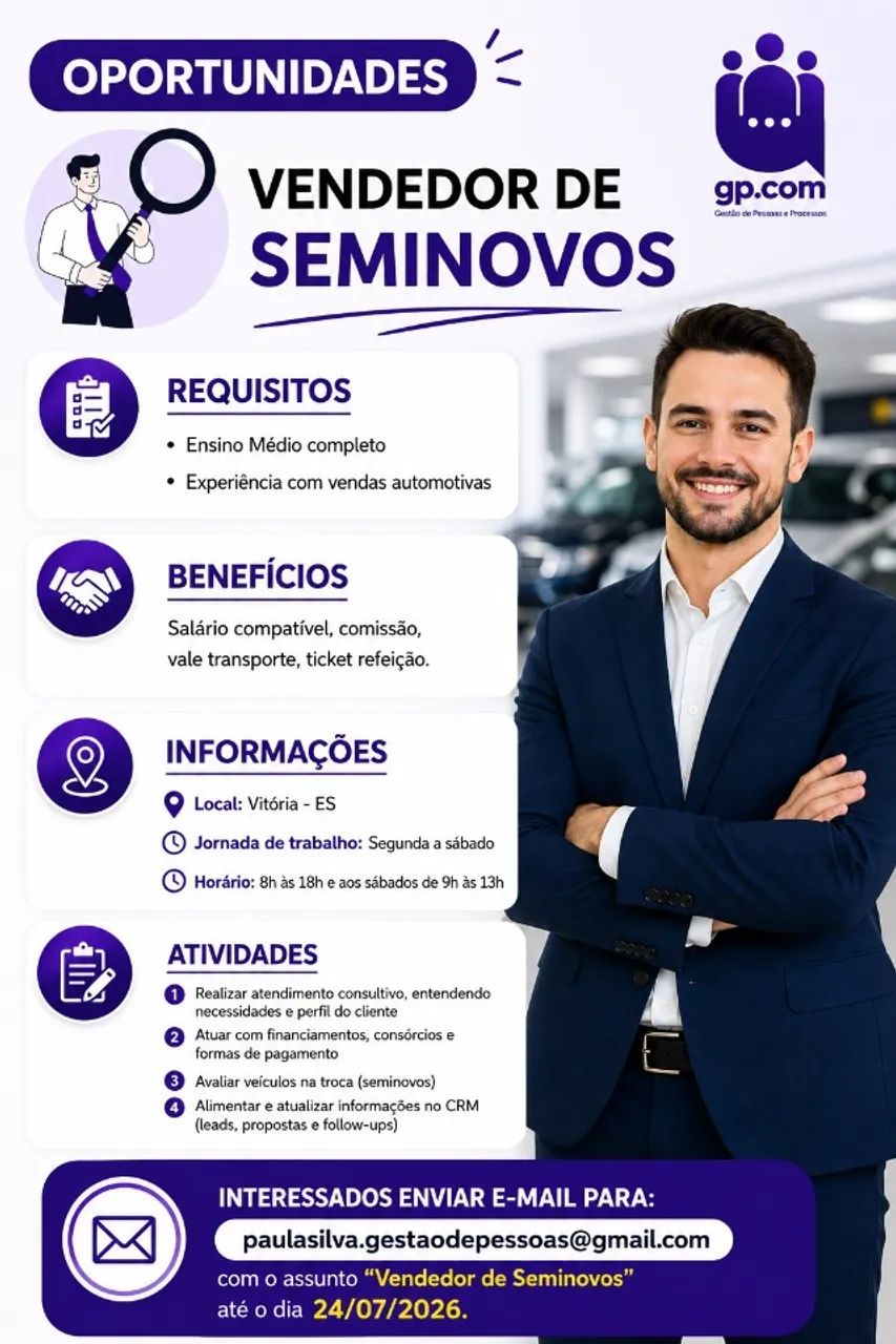 Vendedor de Veículos Seminovos 
