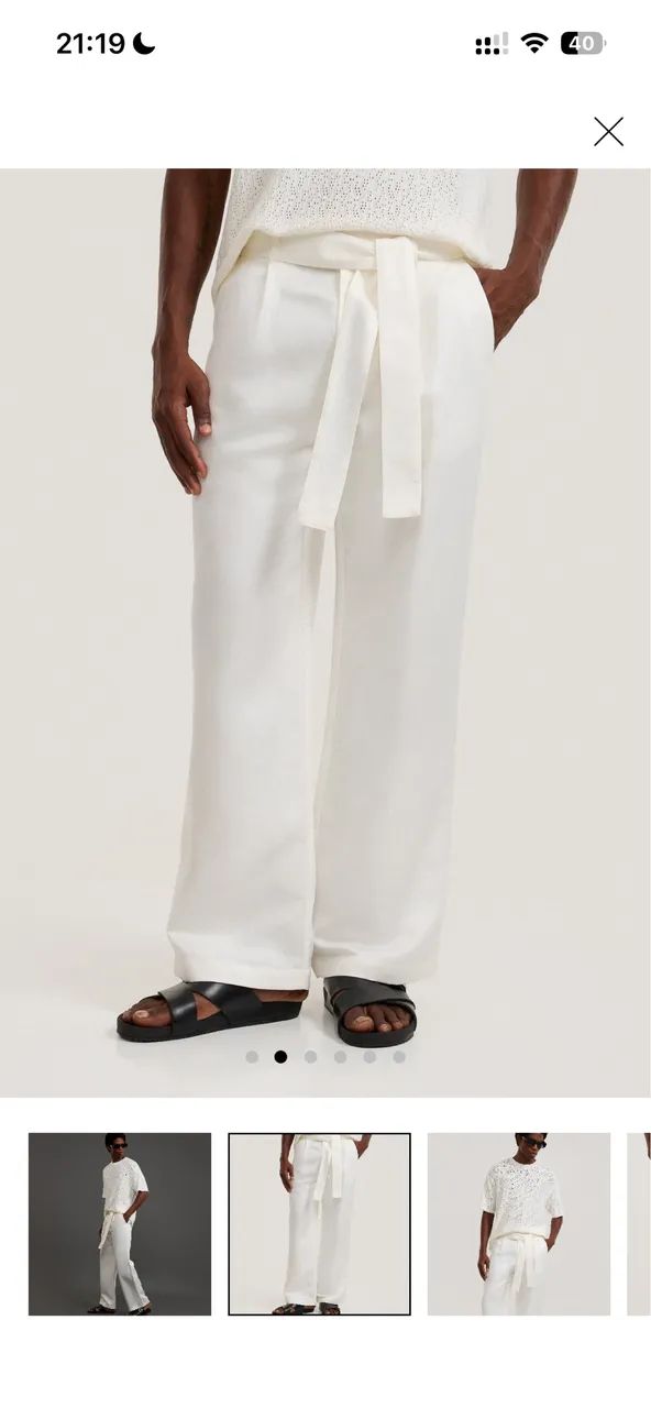 Calça Wide Leg em Liocel com cinto Alfaiatada 