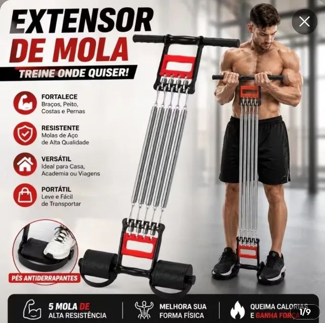 Extensor equipamento de Treino para Peito, Braços e Costas, Resistente - Leia o Anuncio