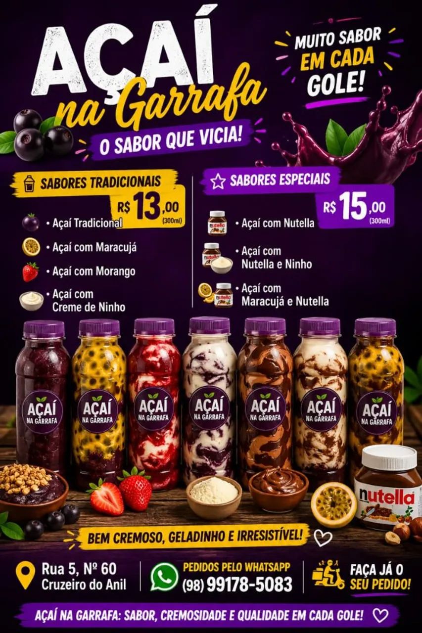 ? AÇAÍ GELADINHO NA GARRAFA! ?