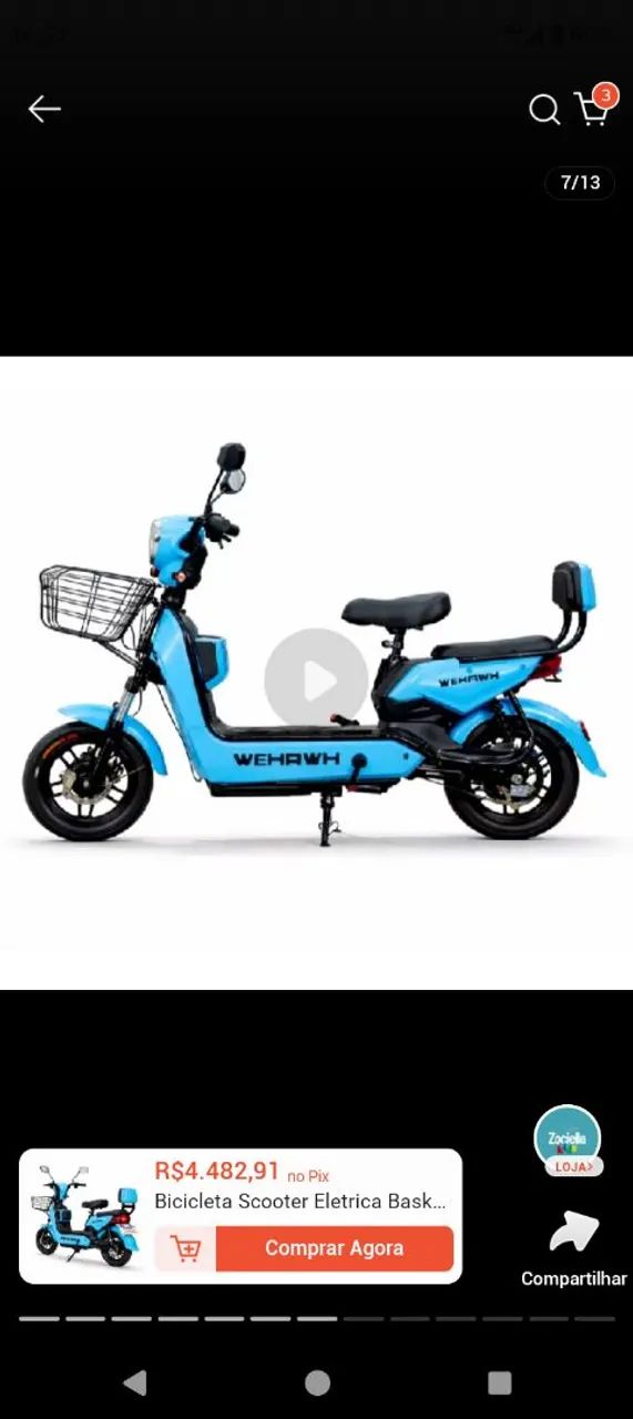Bicicleta elétrica scooter Basket - Foto 3