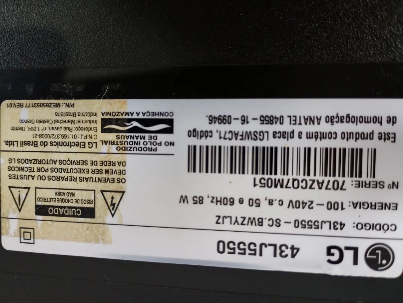 TELEVISOR LG. 43". DEFEITO: IMAGEM COM LISTRAS. TENHO VIDEO CASO QUEIRA OLHAR. - Foto 4