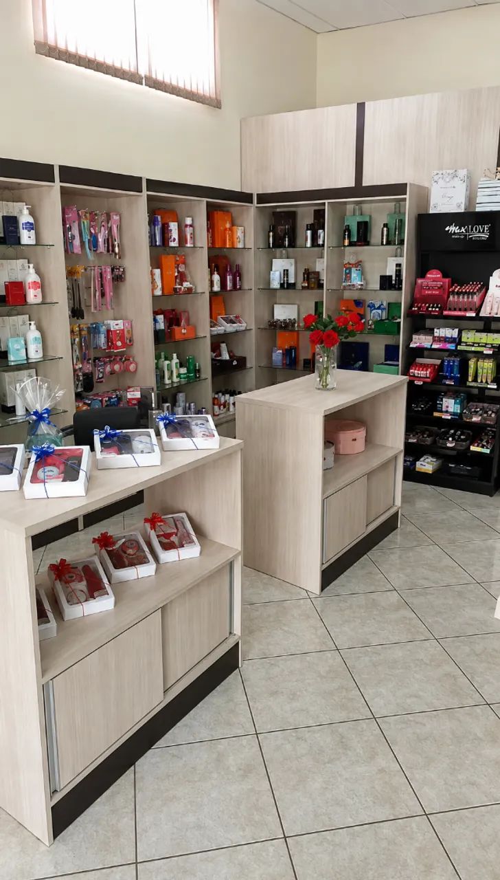 Vende-se móveis modulados para loja de produtos de beleza.