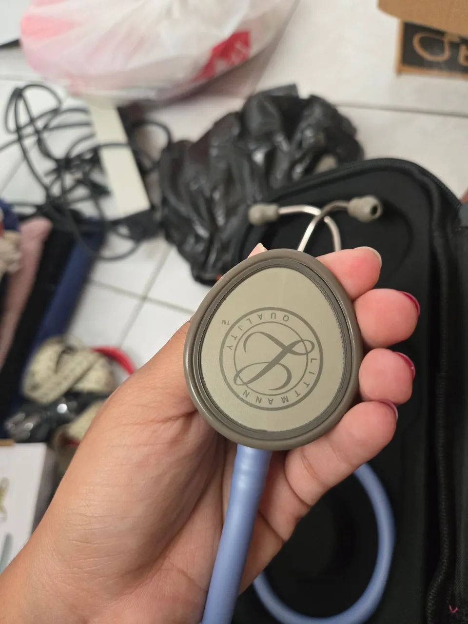Estetoscópio 3M Littmann Lightweight Azul Claro + Estojo - Foto 4