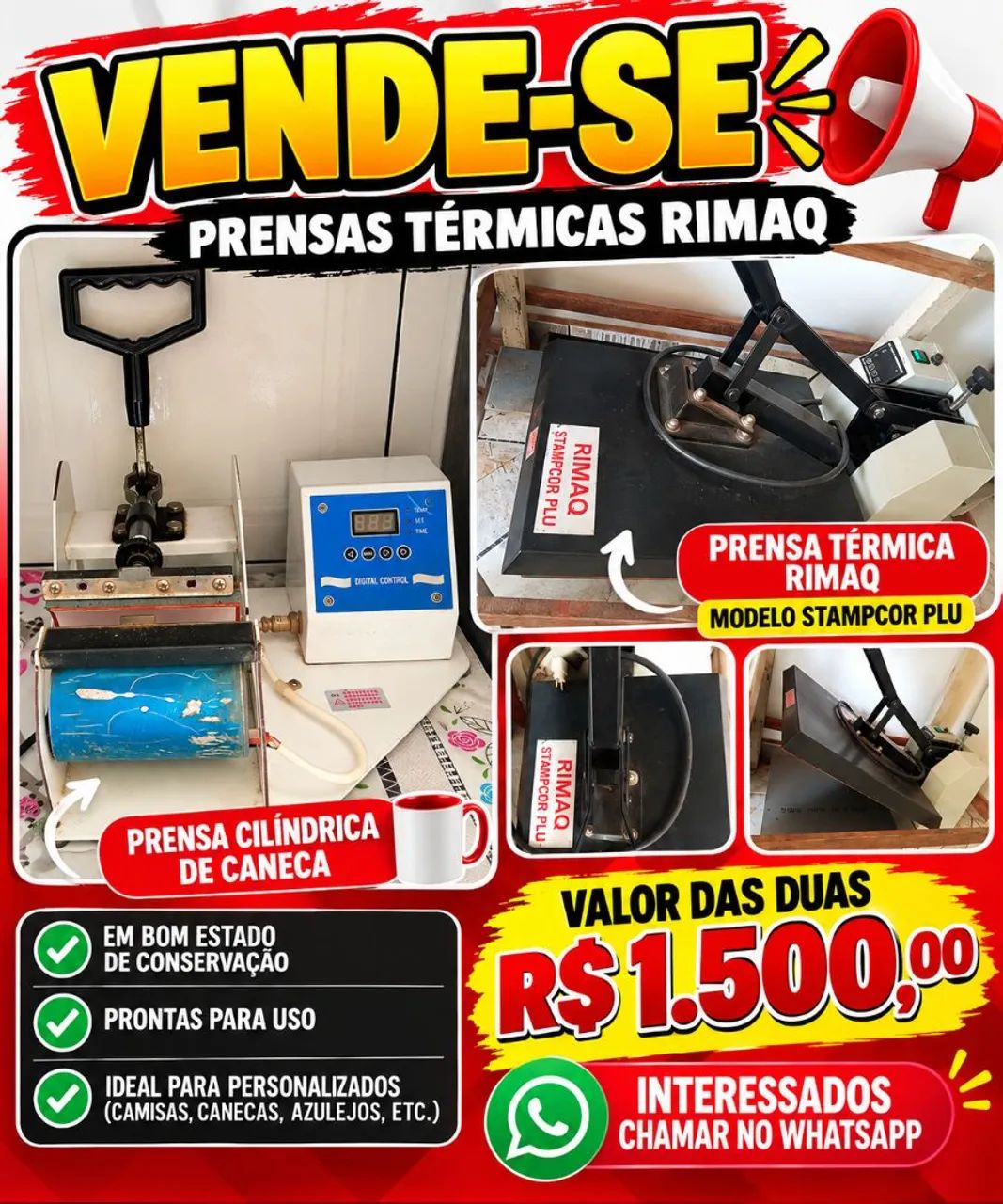 Vendo prensas para sublimação 