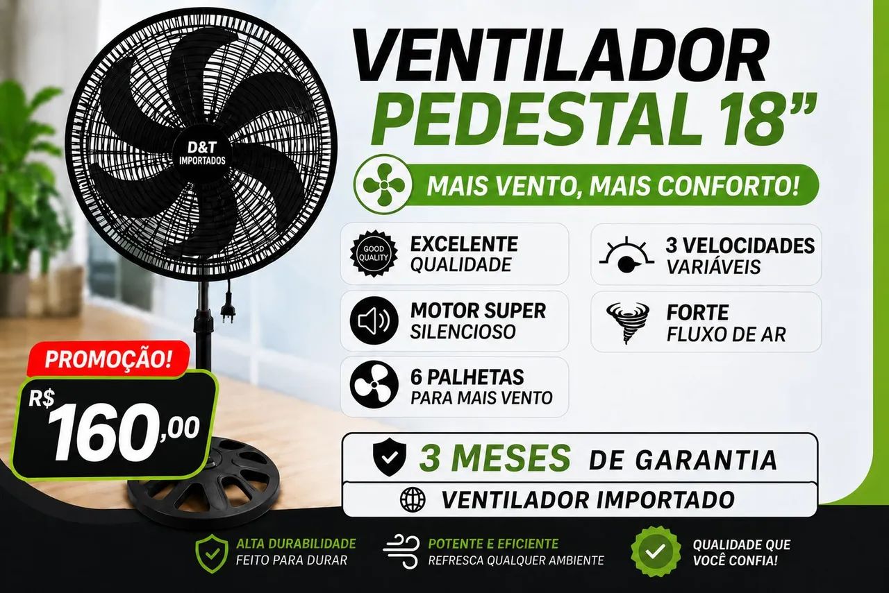 Ventilador de pé 50cm importado - Foto 2