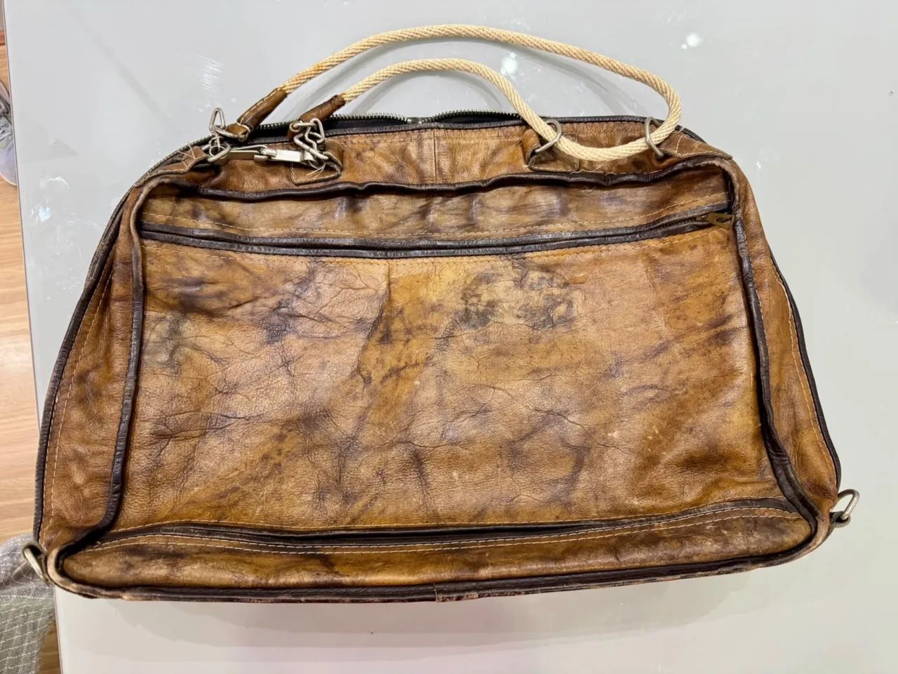 Bolsa vintage em couro marrom  - Foto 2