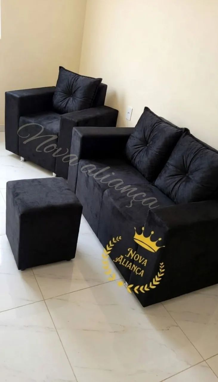 Kit uma Poltrona um sofá de 2 lugares + puff de brinde promoção aproveite  - Foto 2
