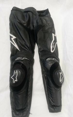Calça Alpinestars Track Preta Couro - Moto - Foto 3