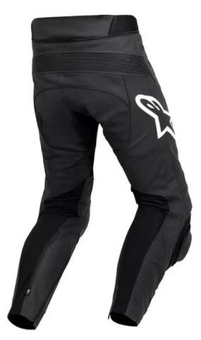 Calça Alpinestars Track Preta Couro - Moto - Foto 2