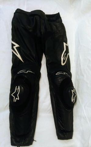 Calça Alpinestars Track Preta Couro - Moto - Foto 4