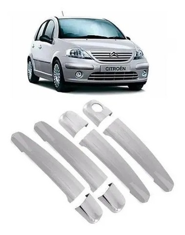 Kit Apliques Maçanetas Cromadas Citroen C3 2003 à 2011
