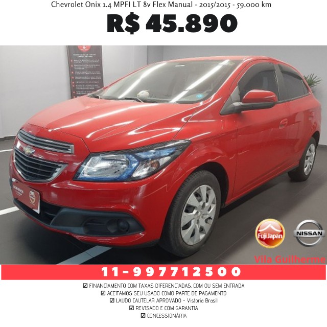 CHEVROLET ONIX 1.4 LT 8V FLEX MANUAL 2015/2015 59.000 KM