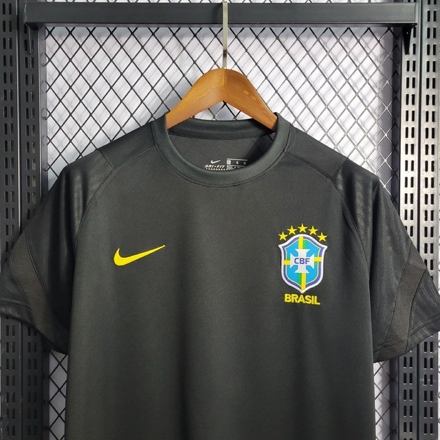 Camisa Brasil Seleção Brasileira Preta 2022/2023 Copa do Mundo