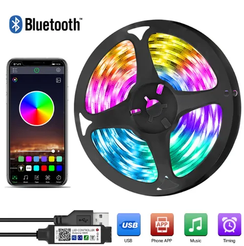 Teckin inteligente luzes de tira led 16.4ft rgb app controle google música  rgb para o