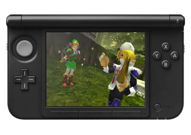 Nintendo 3DS XL Galaxy with Zelda Ocarina of Time and Screen Protector 