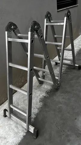 Escada Multifuncional De Alumínio 16 Degraus 4 X 4 Rotterman