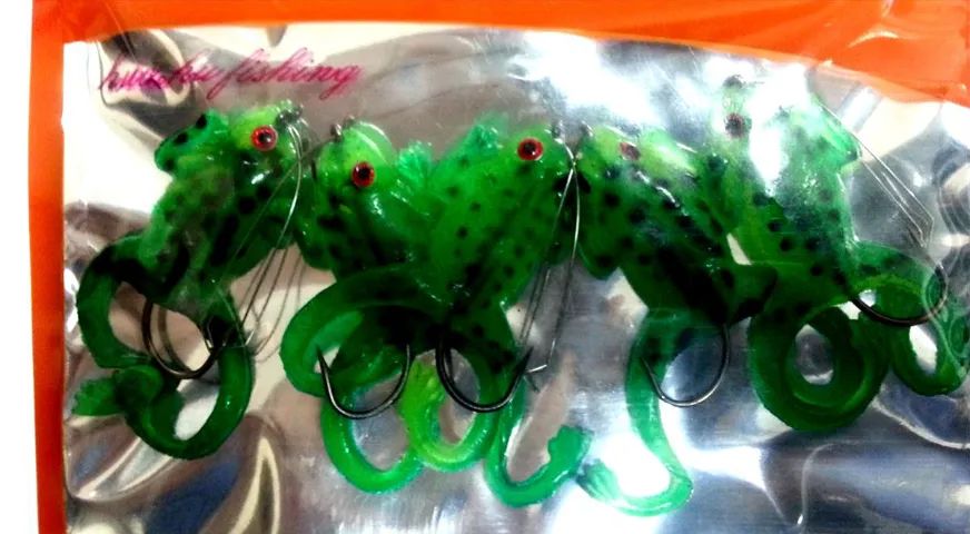 Iscas Rã De Silicone Taue Modelo Wj-52 C/ 5 Unidades