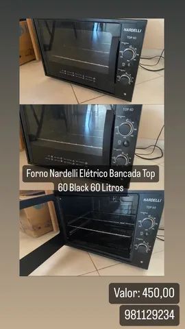 Forno Nardelli Elétrico Bancada Top 60 Black 60 Litros