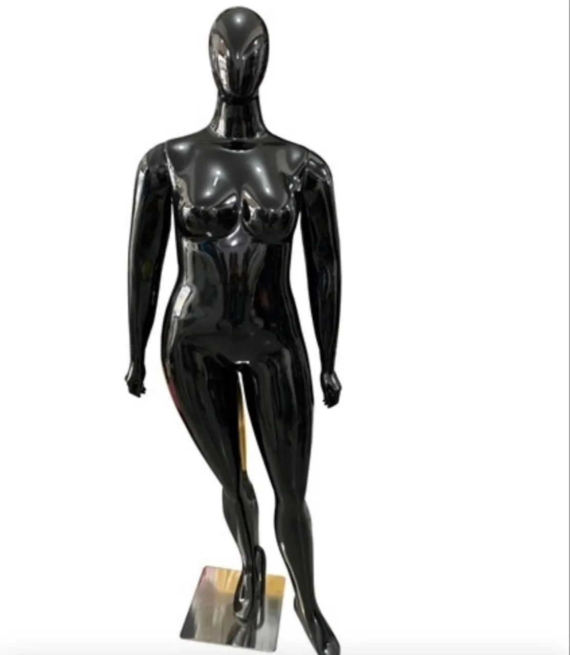 Manequim Feminino Preto Brilhante
