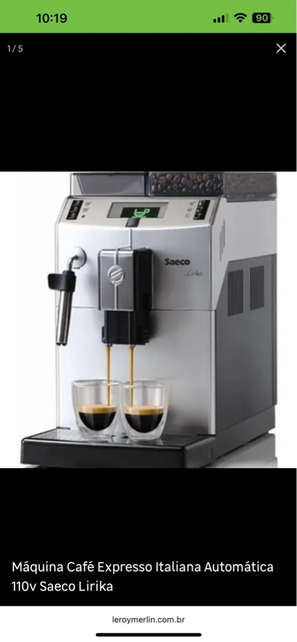 Máquina de Café Expresso Italiana Automática Saeco Lirika