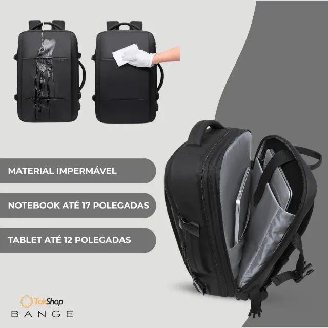 Mochila Bange Notebook Impermeável 15,6 Tecido Resistente Reforçada 37 Litros - Foto 3
