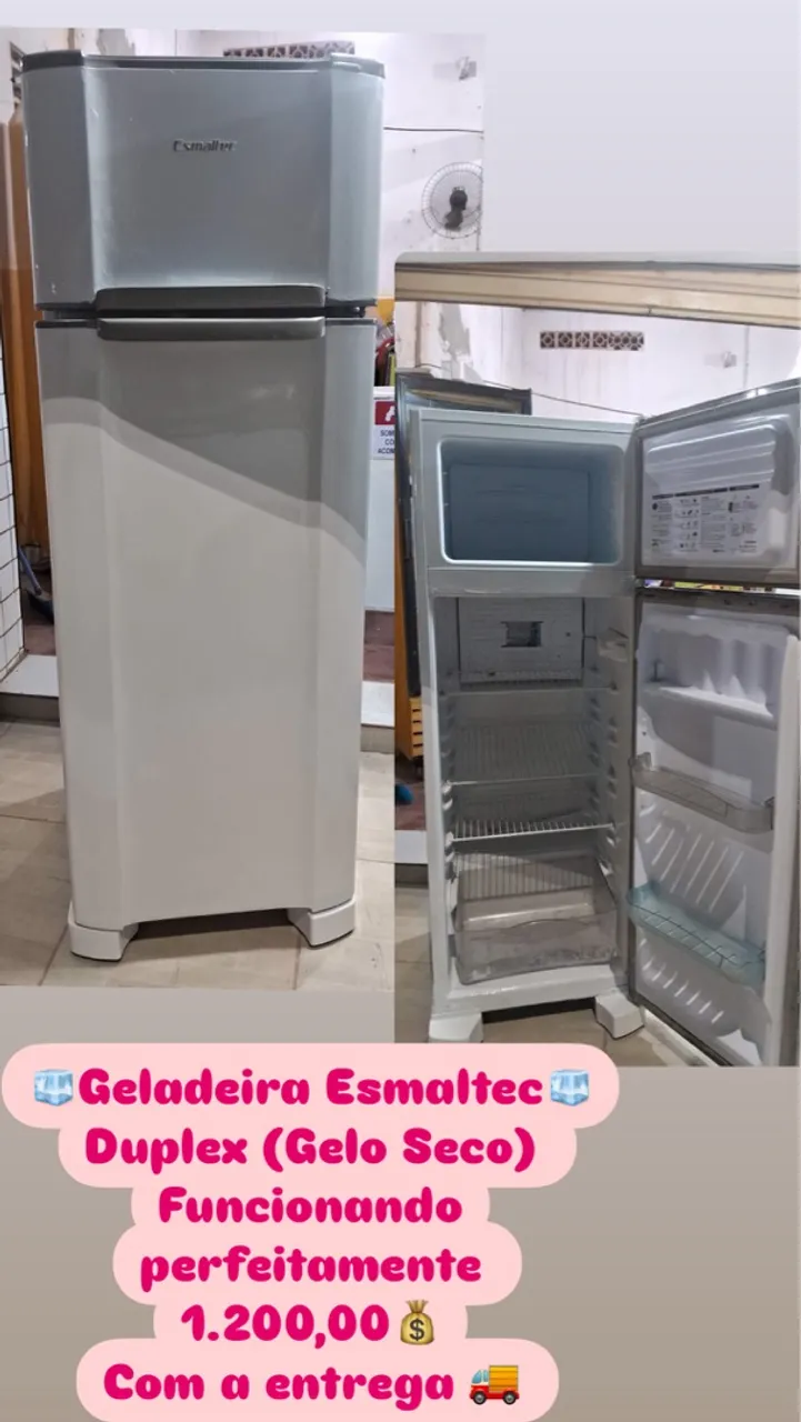 Geladeira Esmaltec Duplex (Gelo Seco) Funcionando Perfeitamente
