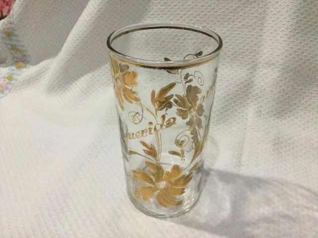 Copo Cristal Com Detalhes Em Ouro A Querida Mamãe Anos 30 - Foto 3