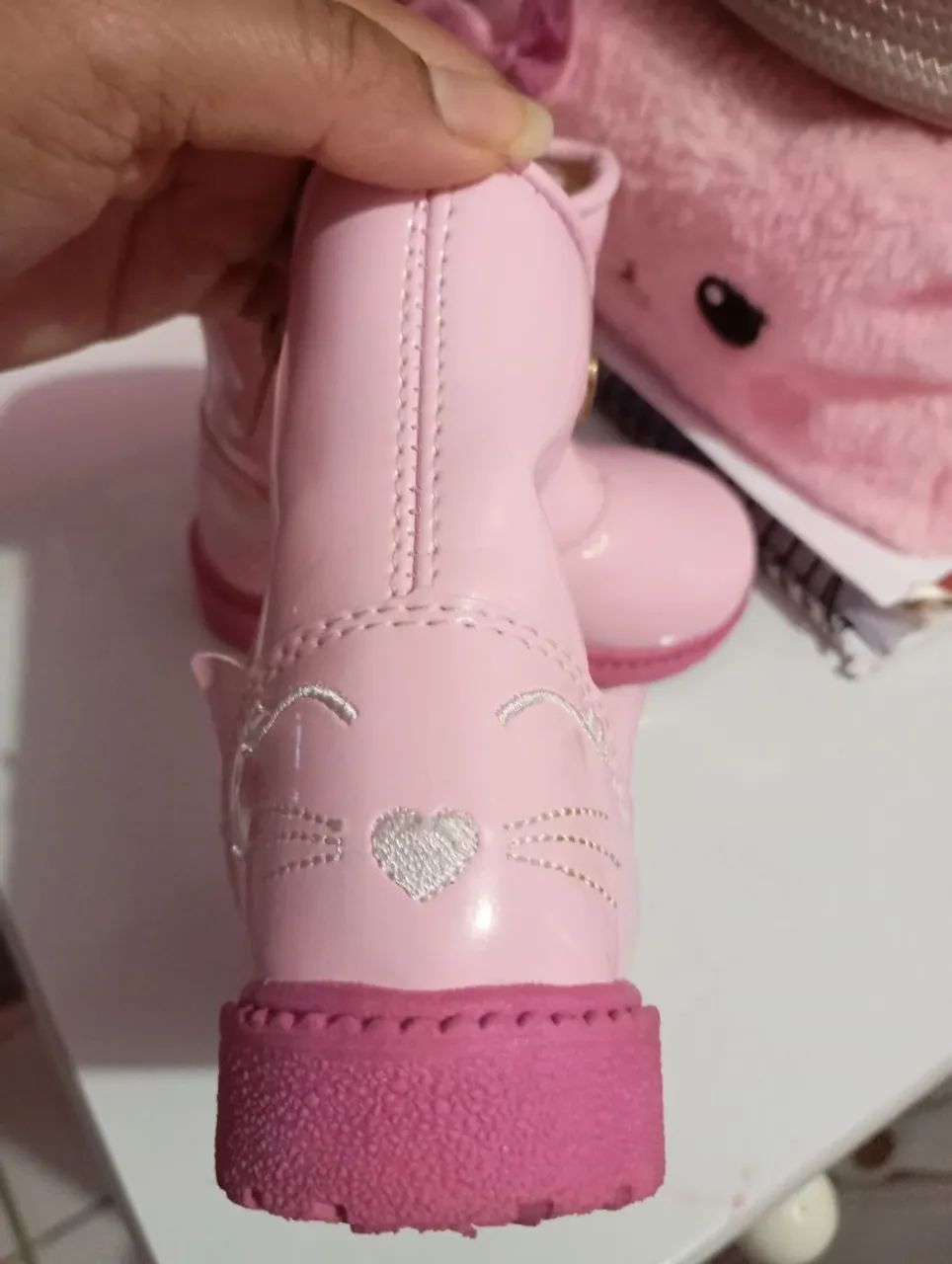 Bota Rosa Infantil - Tamanho 21 - Foto 2