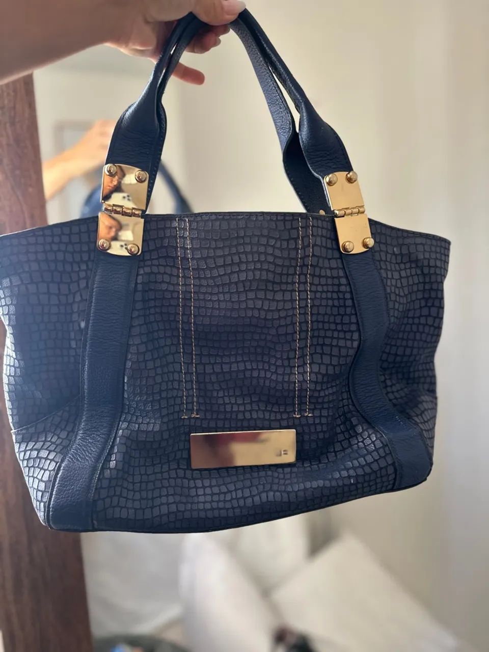 Bolsa de mão azul Jorge Bischoff