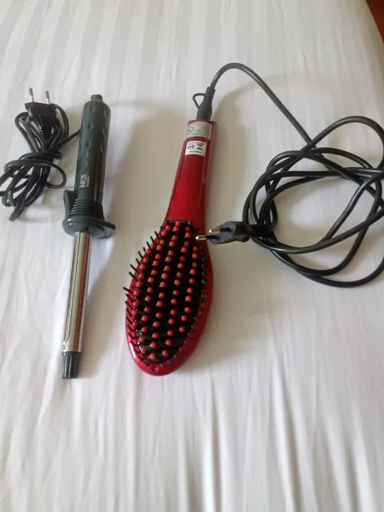 Escova elétrica + 1modelador de cachos